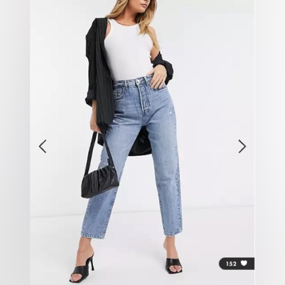 Stradivarius cotton slim mom jean with stretch